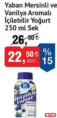 SEK YABAN MERSİNLİ VE VANİLYA AROMALI İÇİLEBİLİR YOĞURT 250 ML